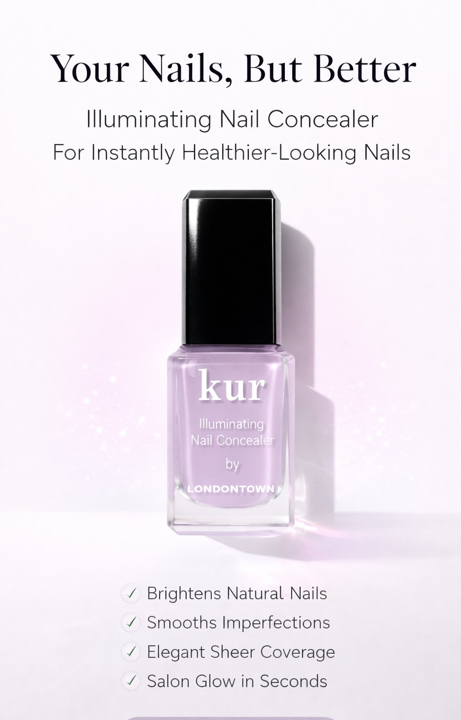 LONDONTOWN Illuminating Nail Concealer – Sheer Brightening Nail Polish